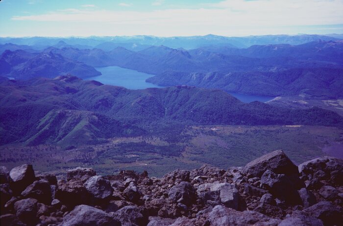 Ausblick auf die Landschaft vom Vulkan Lanín aus