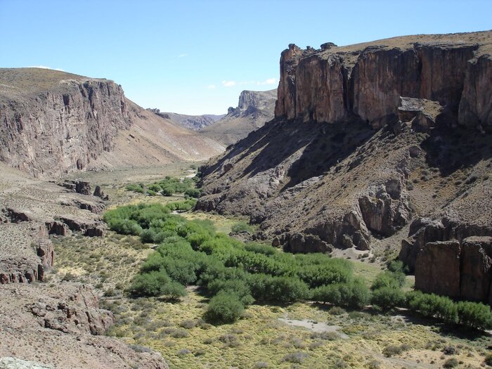 Blick auf den Cañon del Rio Pinturas