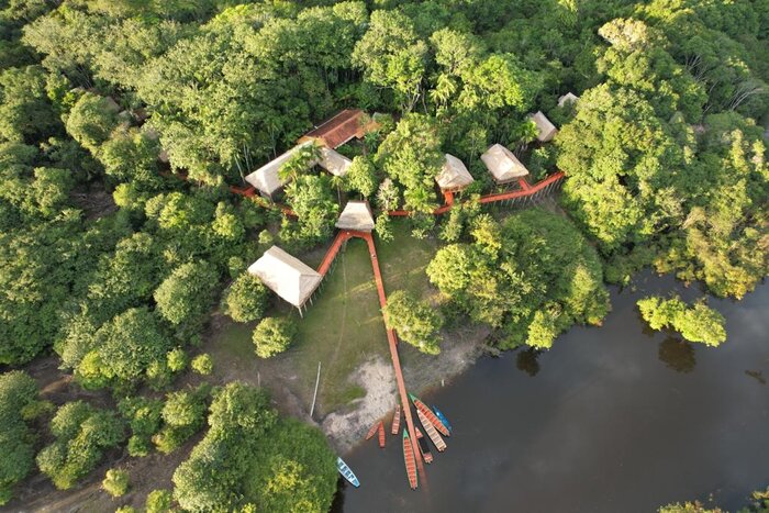 Luftaufnahme während der Trockenzeit