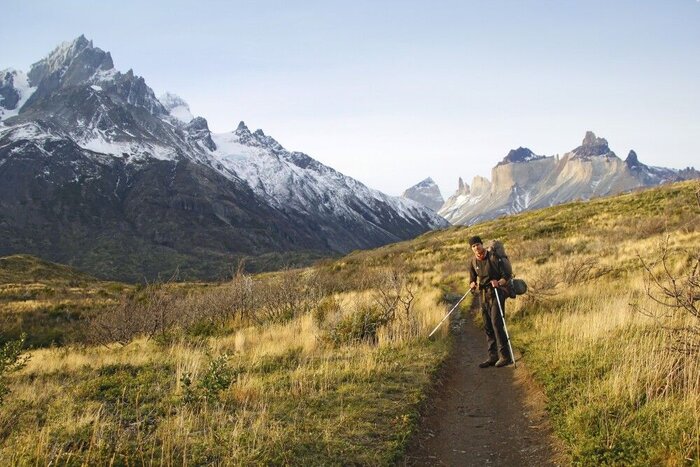 Wanderung im Abendlicht im Torres del Paine